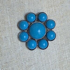 Blue Floral Brooch